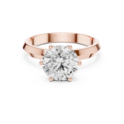 Round Cut Lab Diamond Solitaire Engagement Ring - View 2