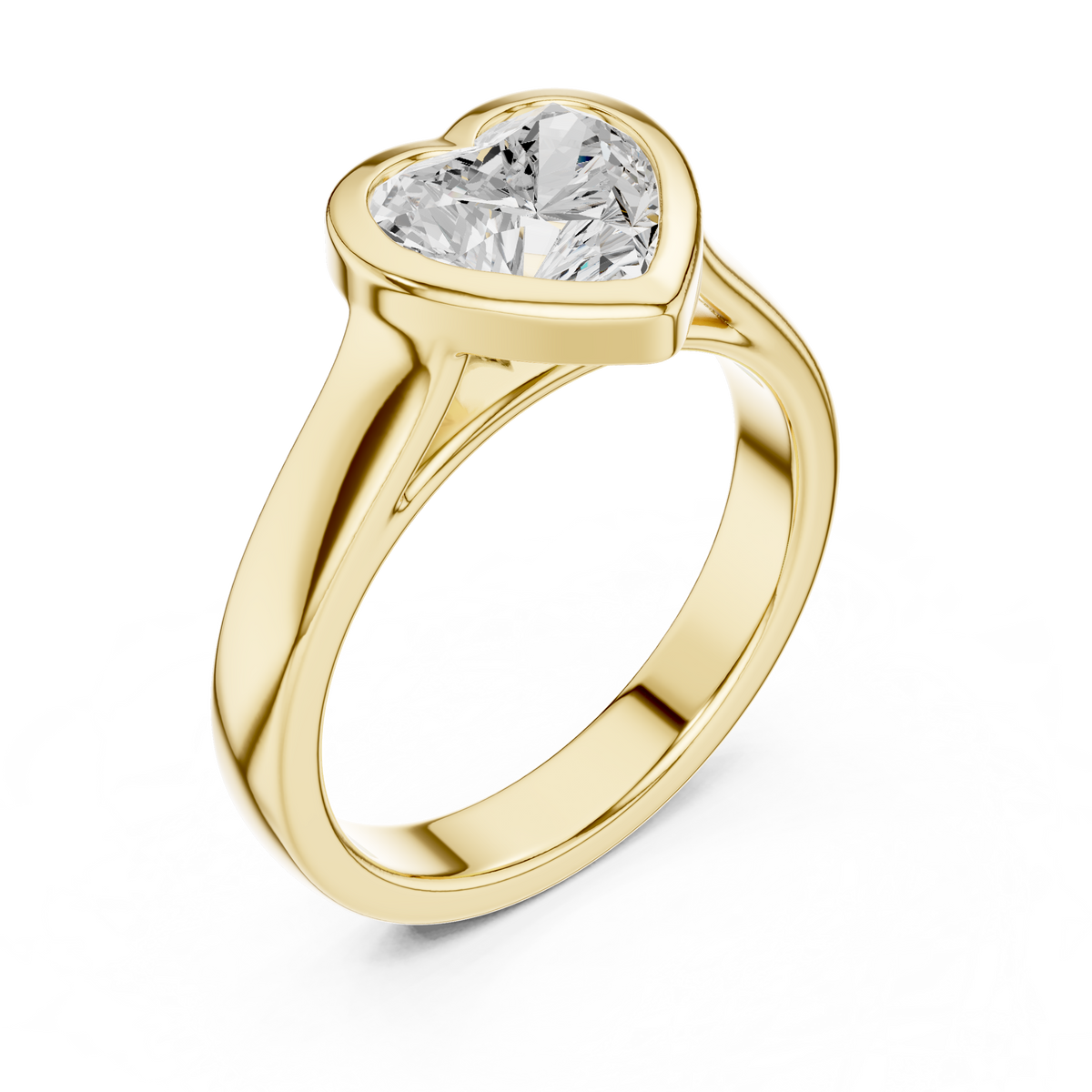 Heart Cut Solitaire Cathedral Lab Diamond Ring - View 2
