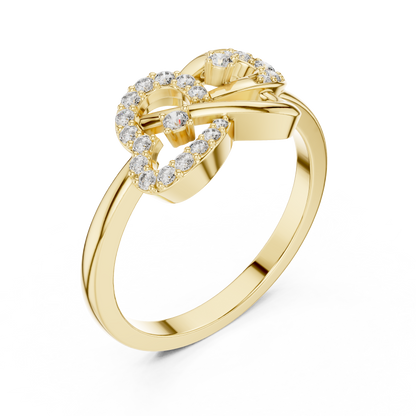 Infinity Round Cut Lab Diamond Openwork Pave Gold Statement Ring - View 2