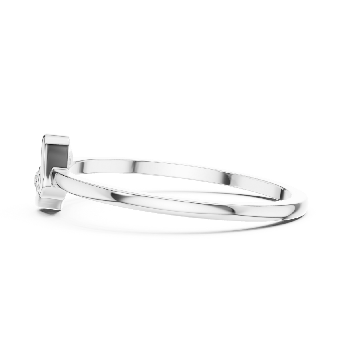 round cut lab diamond open square geometric solitaire ring - view 9