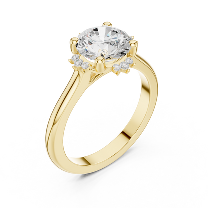 Round Brilliant Three Stone Moissanite Diamond Ring - View 2