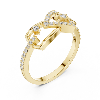 Open Trillion Shape Pave Lab Diamond Wedding Ring - View 2