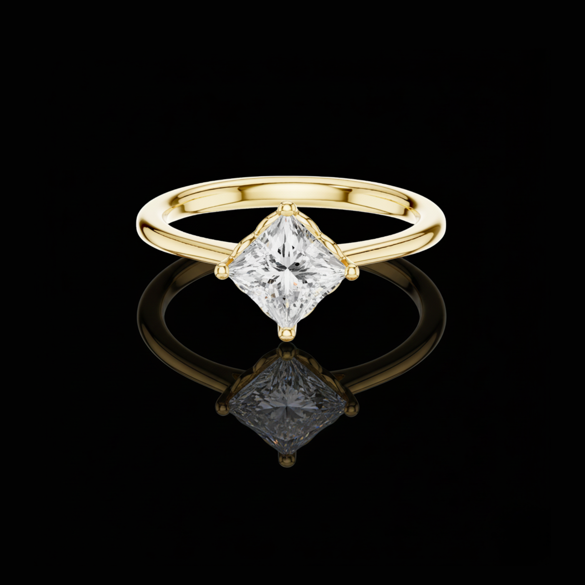 Princess Cut Lab Diamond Solitaire Rings