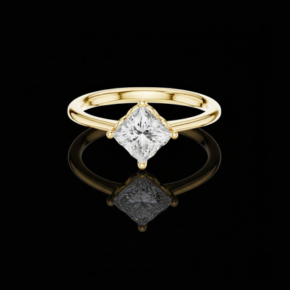 Princess Cut Lab Diamond Solitaire Rings