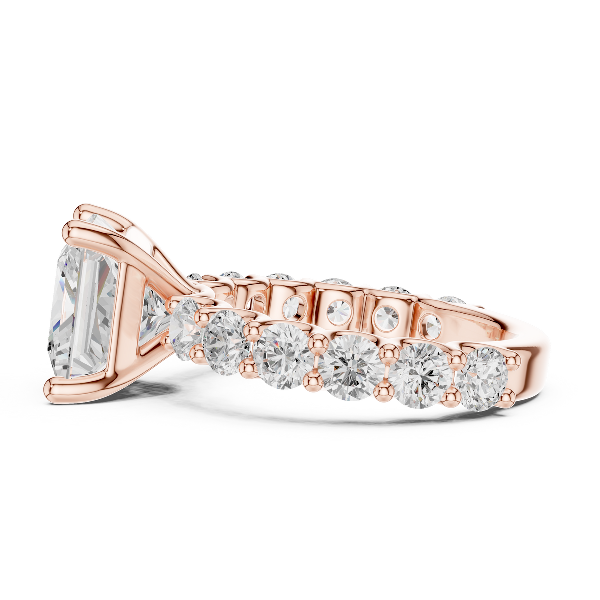 pave setting princess cut lab diamond wedding ring - view 9