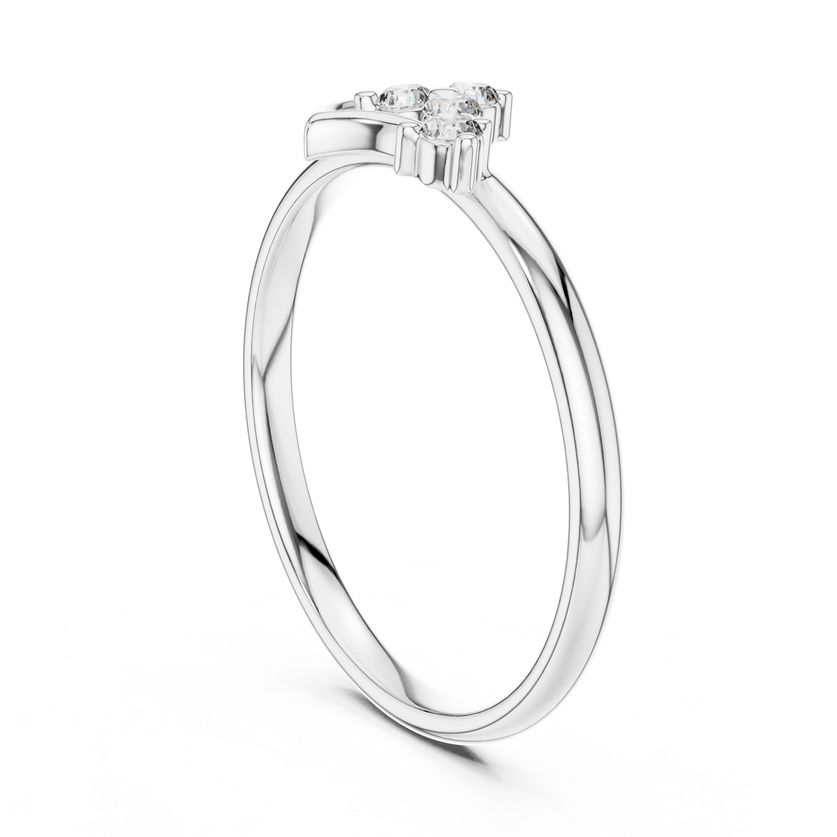 minimalist round lab diamond ring with sparkling accents - view 3