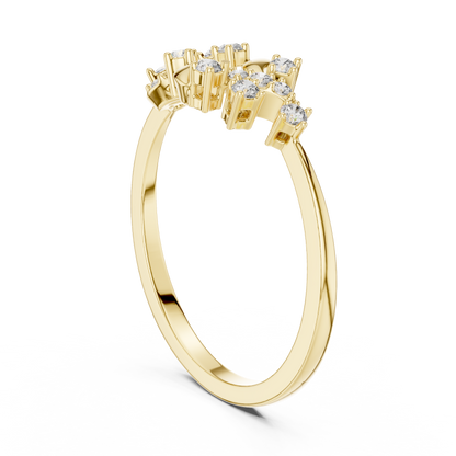 Floral Vine Lab Diamond Cluster Ring - View 3