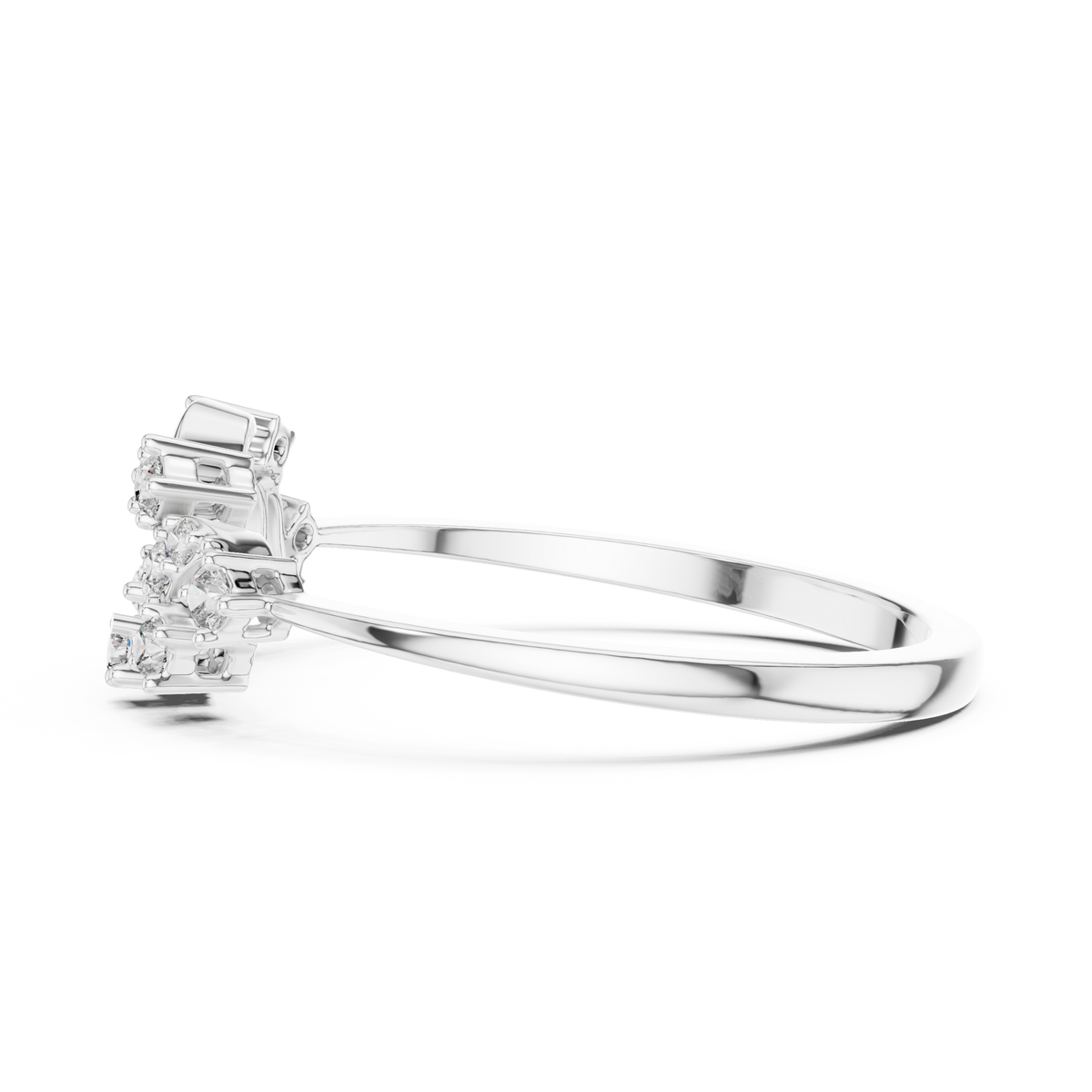 Floral Vine Lab Diamond Cluster Ring - View 10