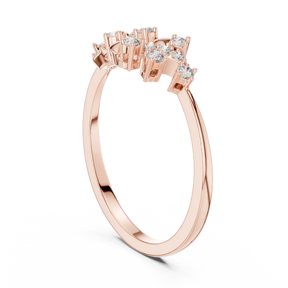 Floral Vine Lab Diamond Cluster Ring - View 6