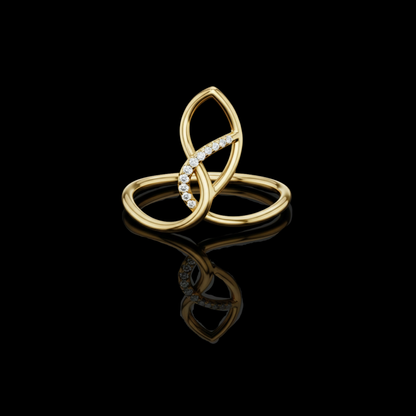 Twisted Loop Round Moissanite Diamond Engagement Ring