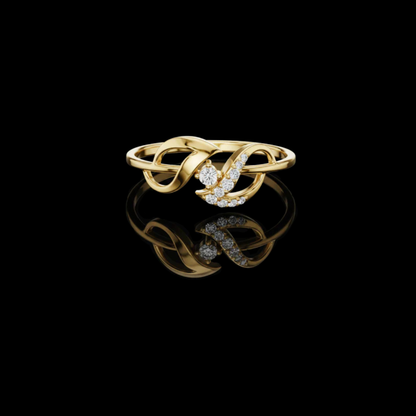 Elegant Interlocking Infinity Round Lab Diamond Engagement Ring