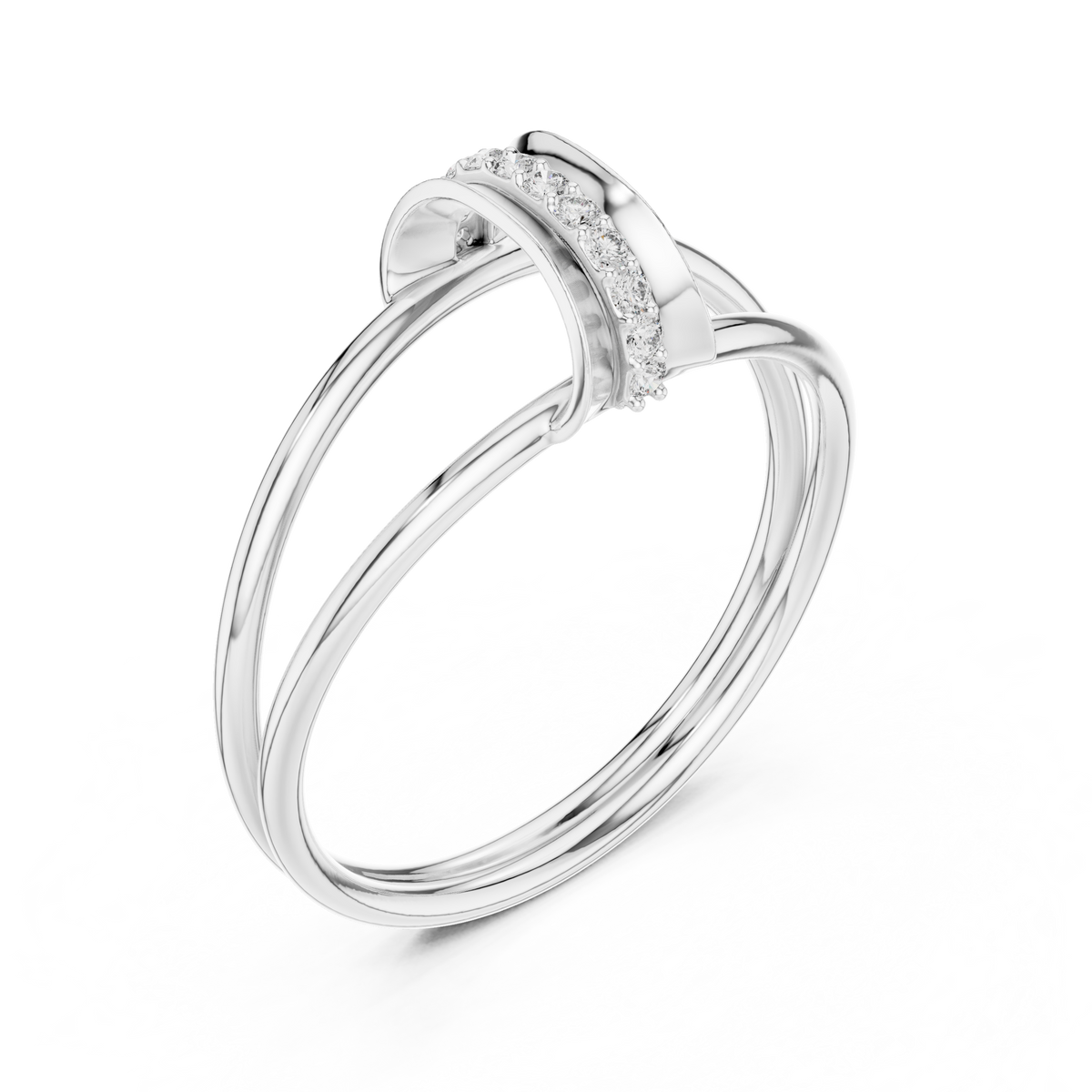 Split Shank Round Cut Lab Diamond Statement Engagement Ring - View 4