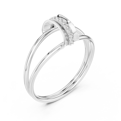 Split Shank Round Cut Lab Diamond Statement Engagement Ring - View 4