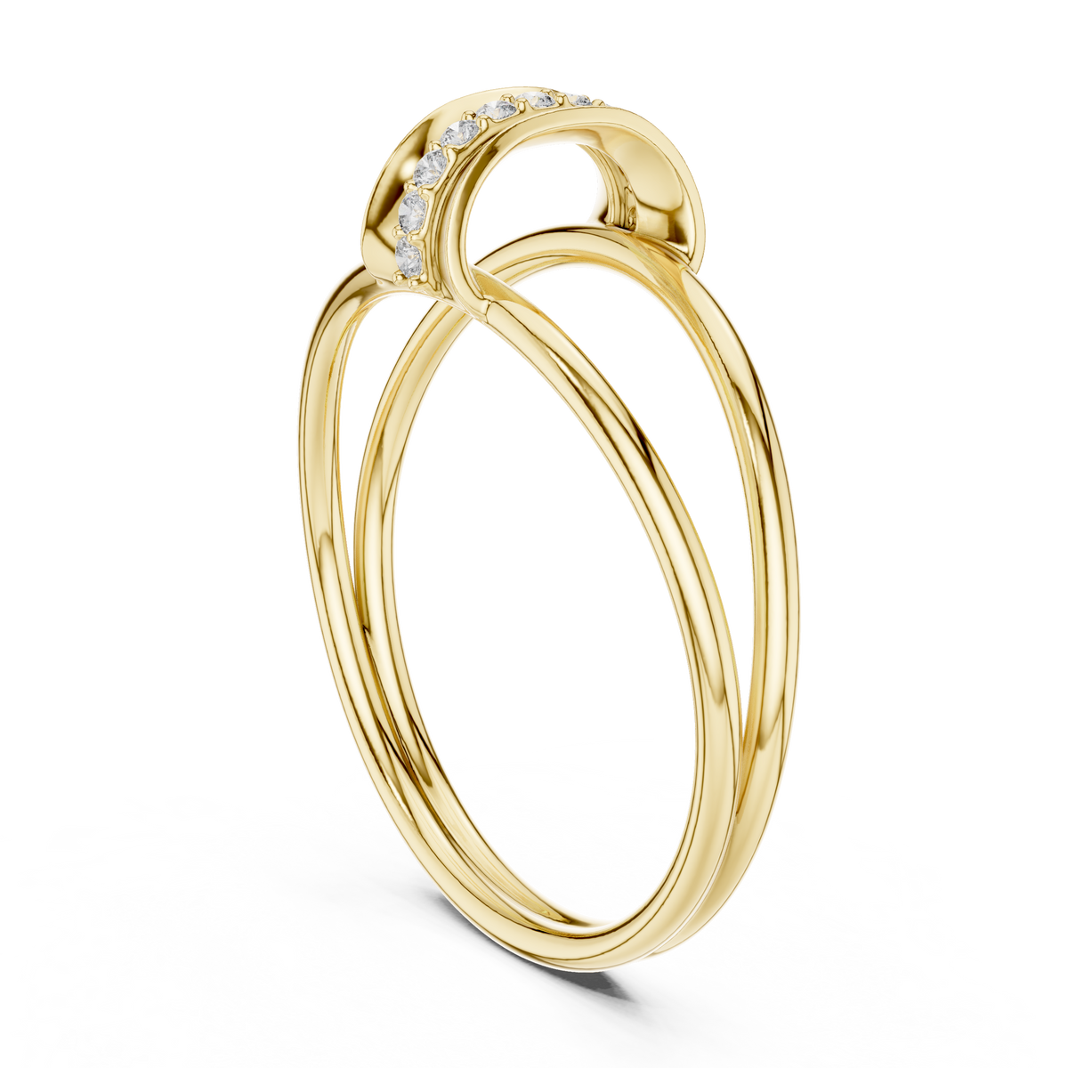 Split Shank Round Cut Moissanite Diamond Statement Engagement Ring - View 5