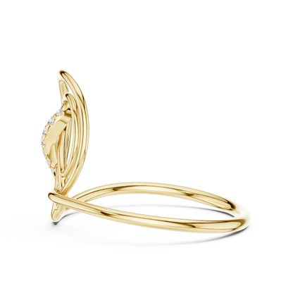 Abstract Open Loop Pave Moissanite Diamond Statement Anniversary Ring - View 8