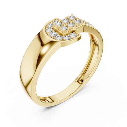 Round Lab Diamond Pave Statement Engagement Ring - View 4