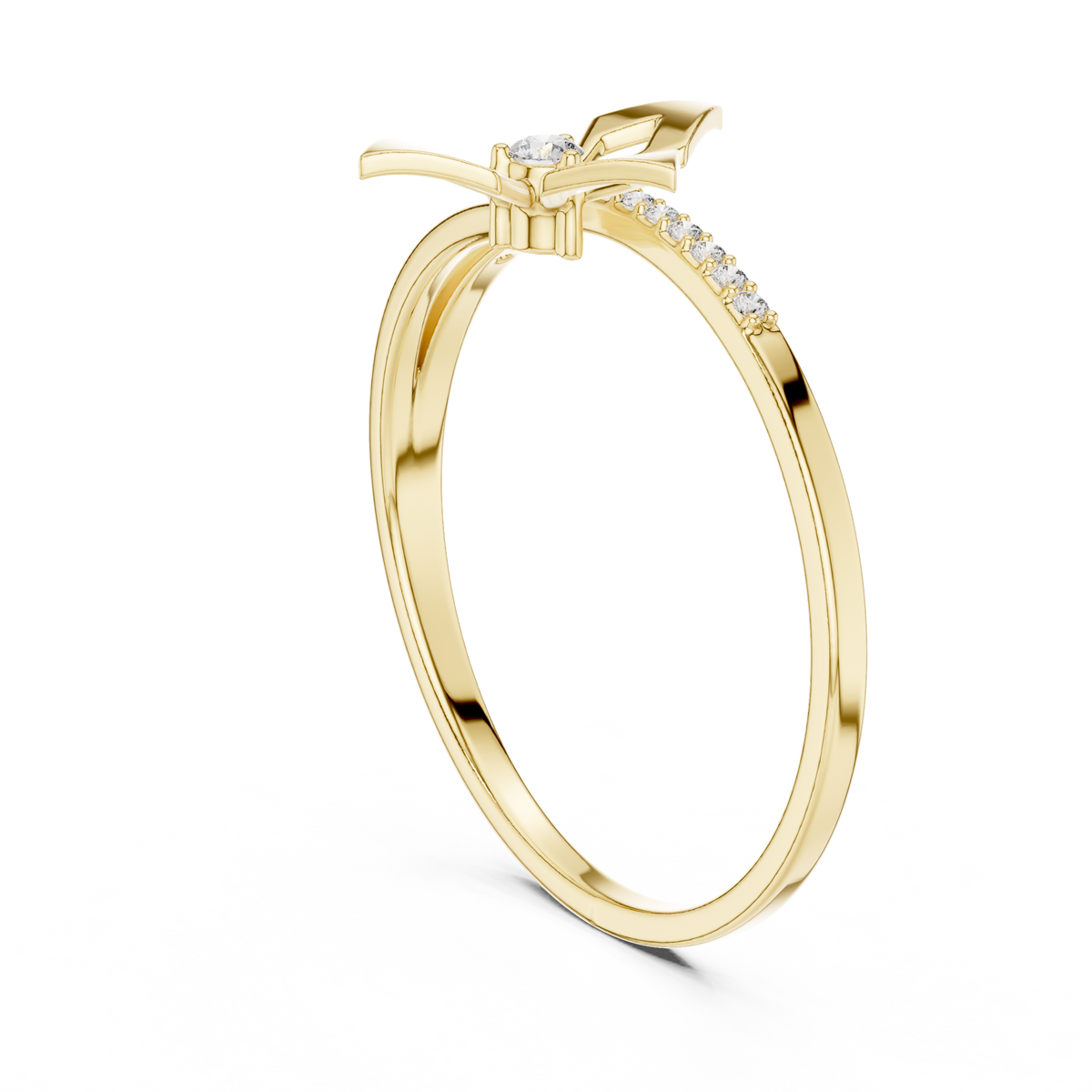 geometric lab diamond split shank engagement ring - view 5