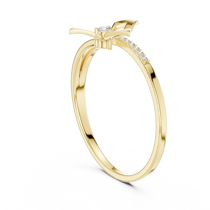 Geometric Moissanite Diamond Split Shank Engagement Ring - View 5