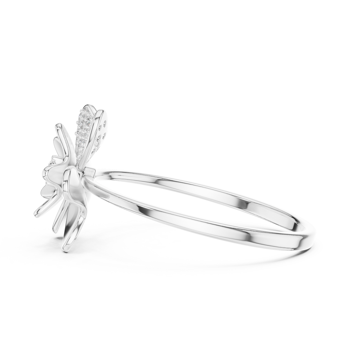 Floral Lab Diamond Statement Promise Ring - View 10