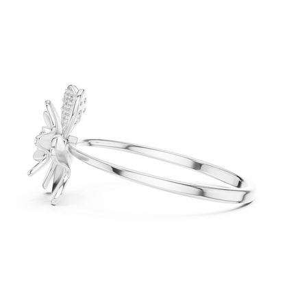Floral Lab Diamond Statement Promise Ring - View 10