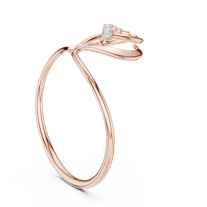 Interlocking Pave Round Lab Diamond Open Heart Shape Engagement Ring - View 6