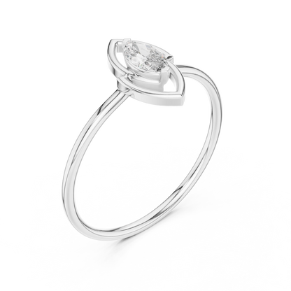 Minimalist Marquise Solitaire Lab Diamond Ring - View 5