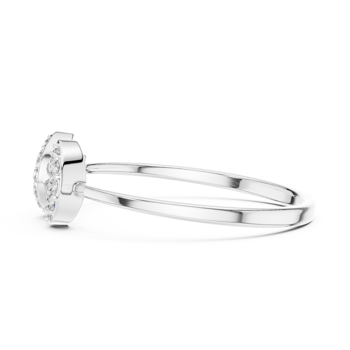 Geometric Open Double Chevron Moissanite Diamond Stackable Engagement Ring - View 10