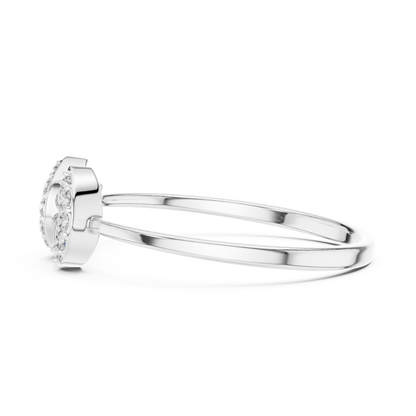 Geometric Open Double Chevron Lab Diamond Stackable Engagement Ring - View 10