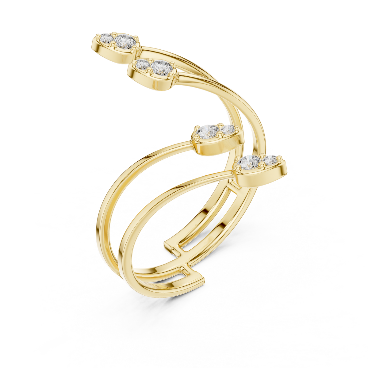 Round Lab Diamond Wrap Promise Ring - View 2
