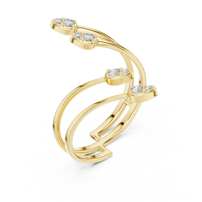 Round Lab Diamond Wrap Promise Ring - View 2