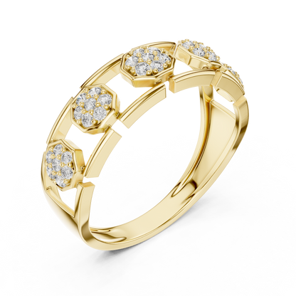 Round Cut Lab Diamond Openwork Band Ring - View 4
