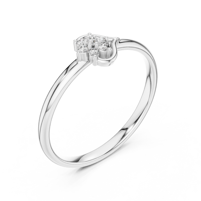 Vintage Round Lab Diamond Cluster Delicate Ring - View 4