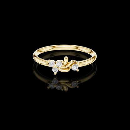 Round Lab Diamond Open Twist Cluster Ring