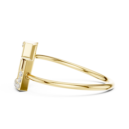 Stunning Round Cut Lab Diamond Edged Interlocking Square Ring - View 8