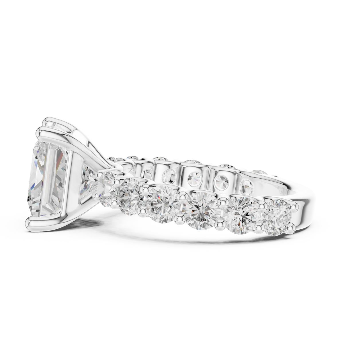 pave setting princess cut lab diamond wedding ring - view 10