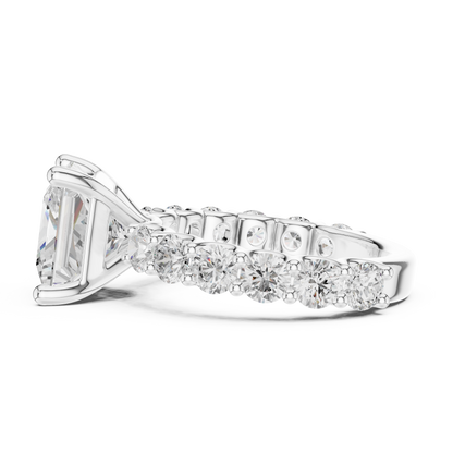 Pave Setting Princess Cut Lab Diamond Wedding Ring - View 10