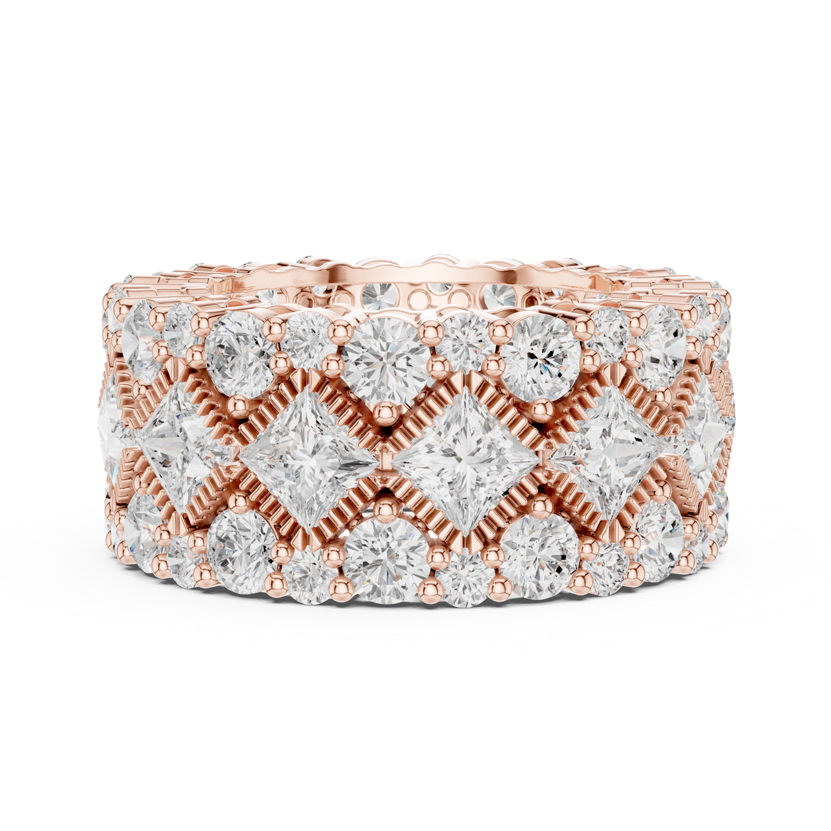 round lab diamond wide band statement ring - view 2