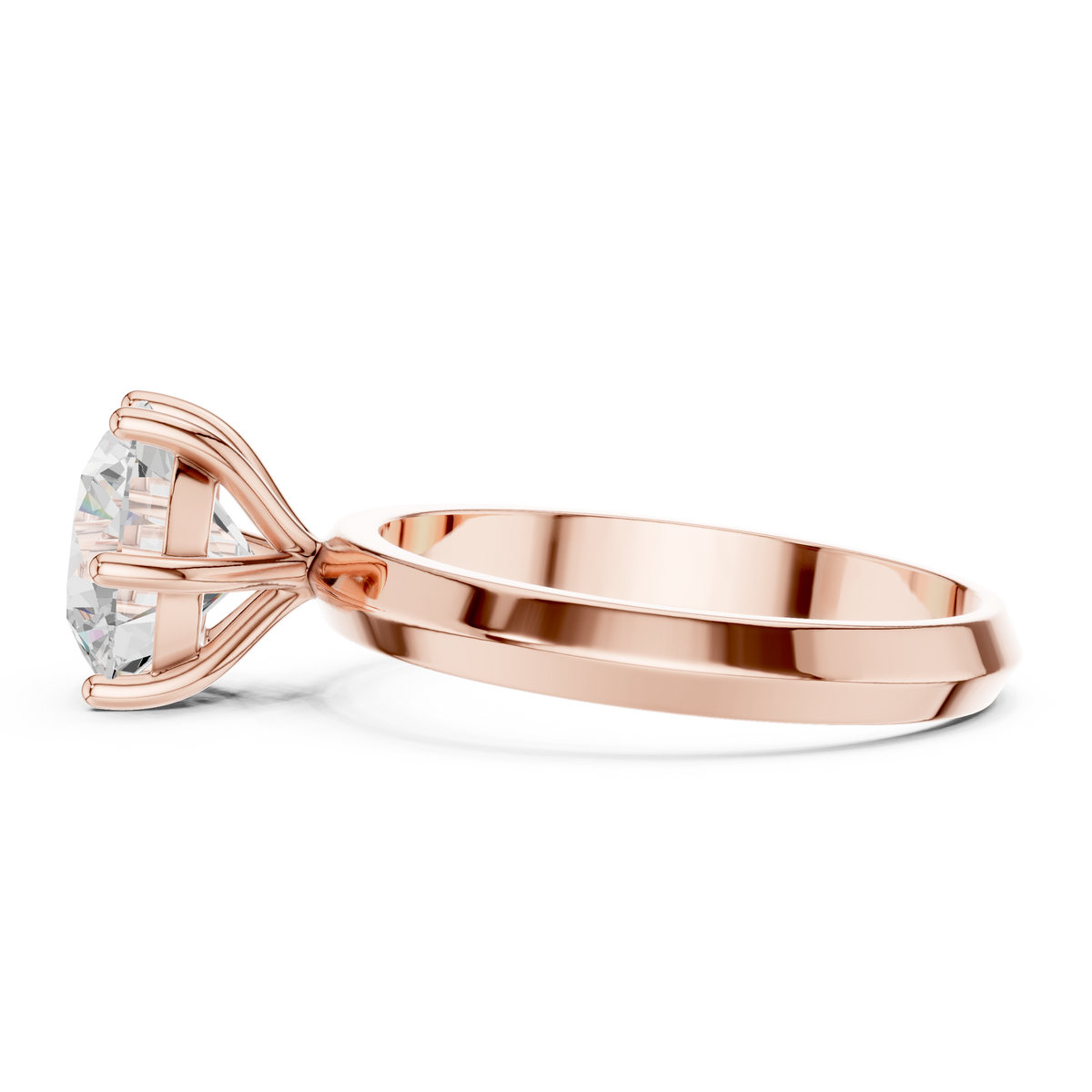 Round Cut Lab Diamond Solitaire Engagement Ring - View 8