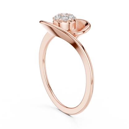 Round Lab Diamond Cluster Abstract Swirl Statement Ring - View 6