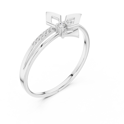 Geometric Lab Diamond Split Shank Engagement Ring - View 4