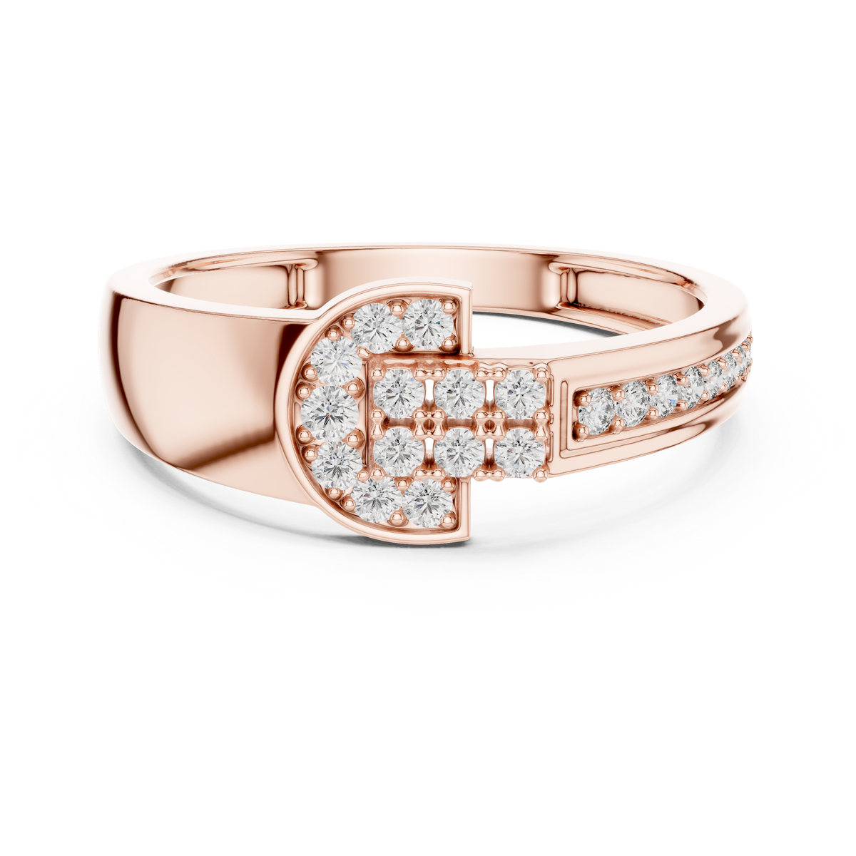 Round Lab Diamond Pave Statement Engagement Ring - View 2