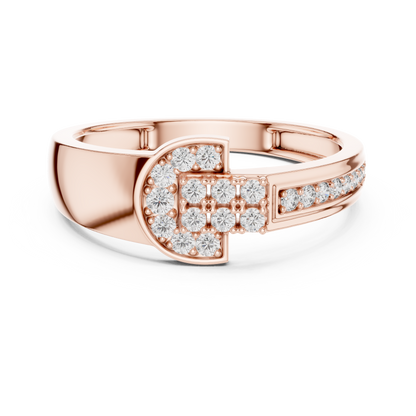 Round Lab Diamond Pave Statement Engagement Ring - View 2