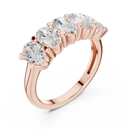 Oval Cut Five Stone Lab Diamond Ring - View 5