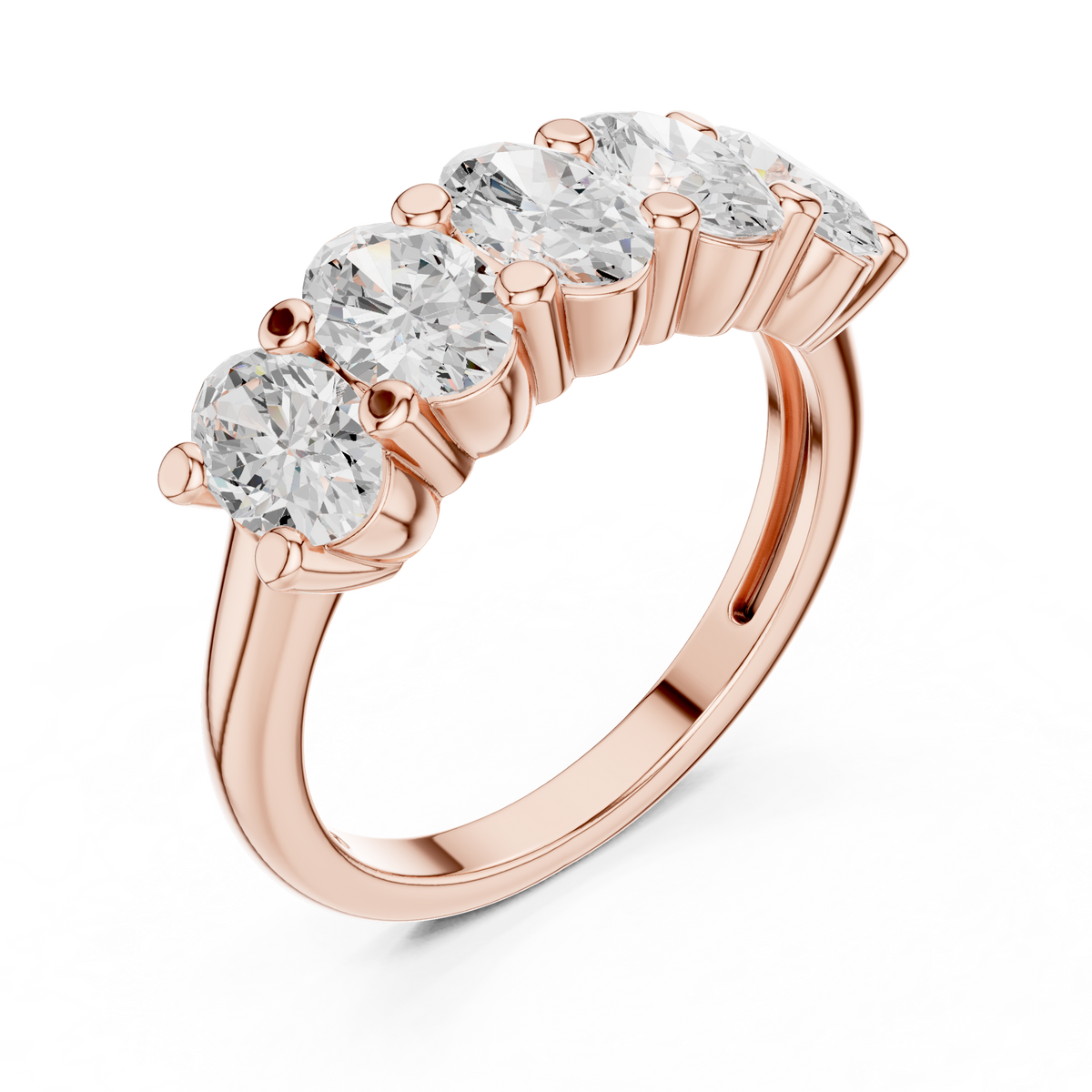 Oval Cut Five Stone Moissanite Diamond Ring - View 5