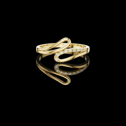 Open Swirl Round Lab Diamond Pave Ring