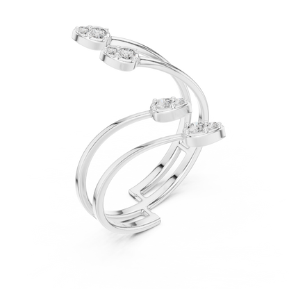 Round Lab Diamond Wrap Promise Ring - View 4